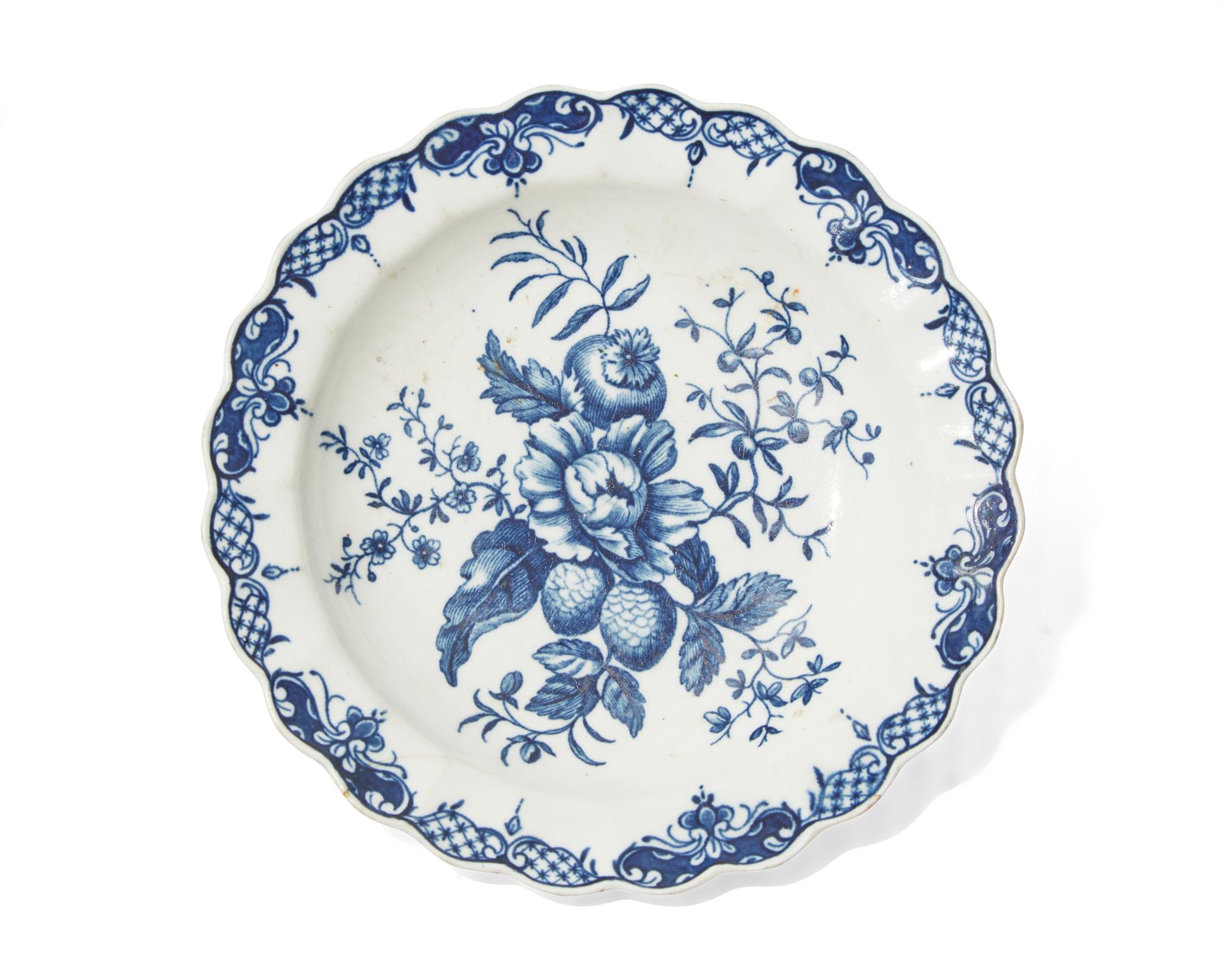 A Collection of Worcester Soft-Paste Porcelain "Pinecone" Table Articles