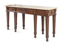 A George III Style Mahogany Marble-Top Sideboard