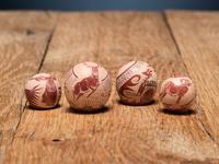 Miniature Sgraffito Seed Jars, with Pronghorn, Big Horn Sheep, and Elk