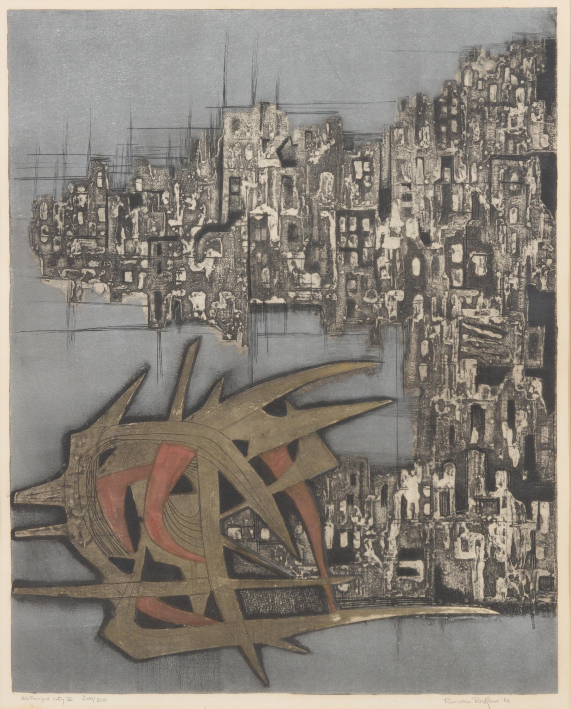 Rudolf (ru) van Rossem, (Dutch, b. 1924), Destroyed City #2, 1962
