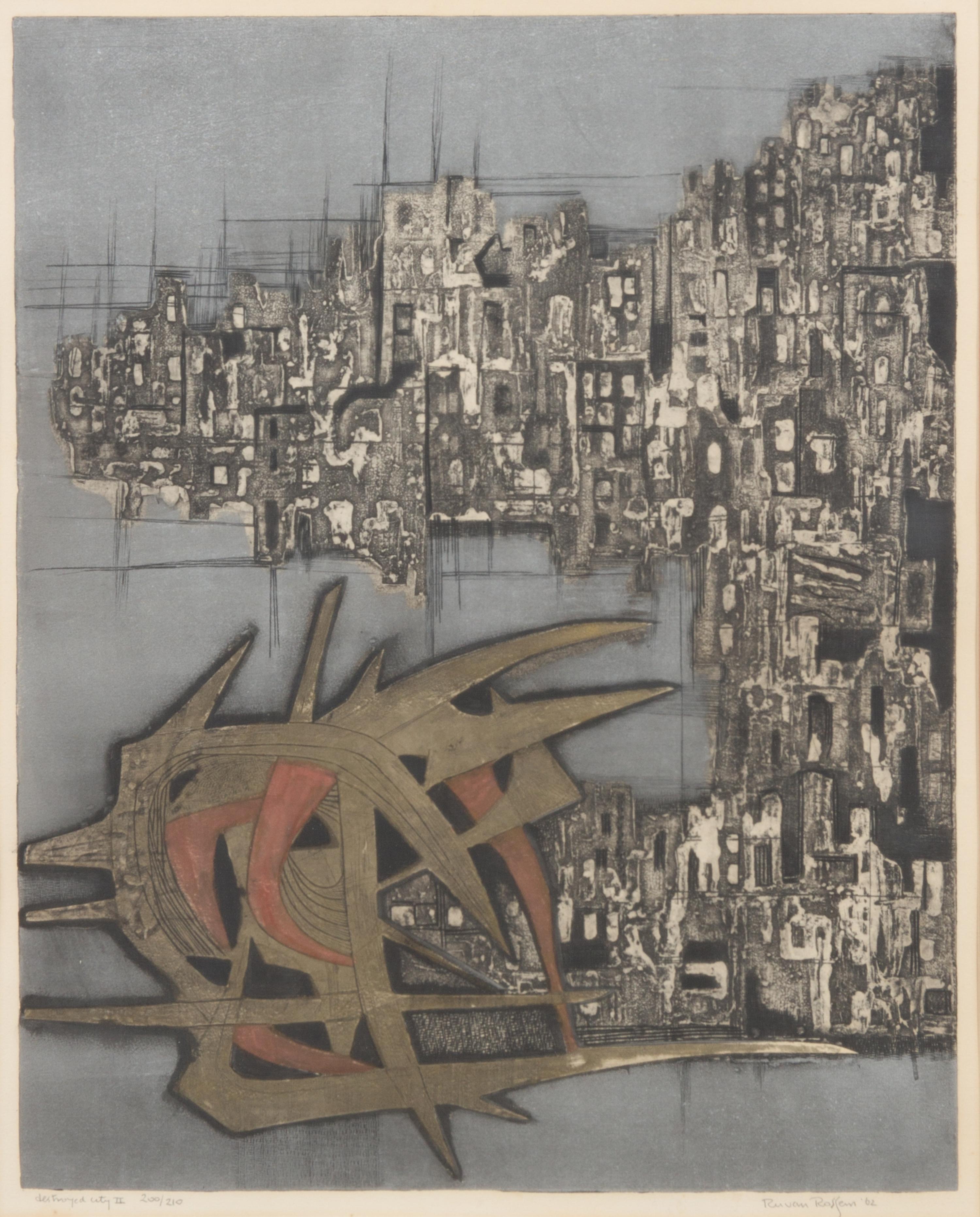 Rudolf (ru) van Rossem, (Dutch, b. 1924), Destroyed City #2, 1962
