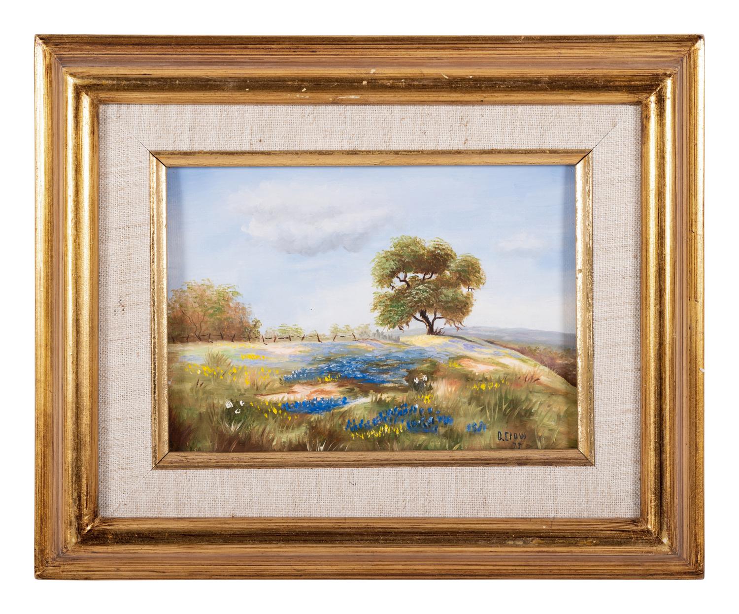 Two Works: Bluebells in a Meadow, oil on canvas and Bluebells on a Hillside , oil on board