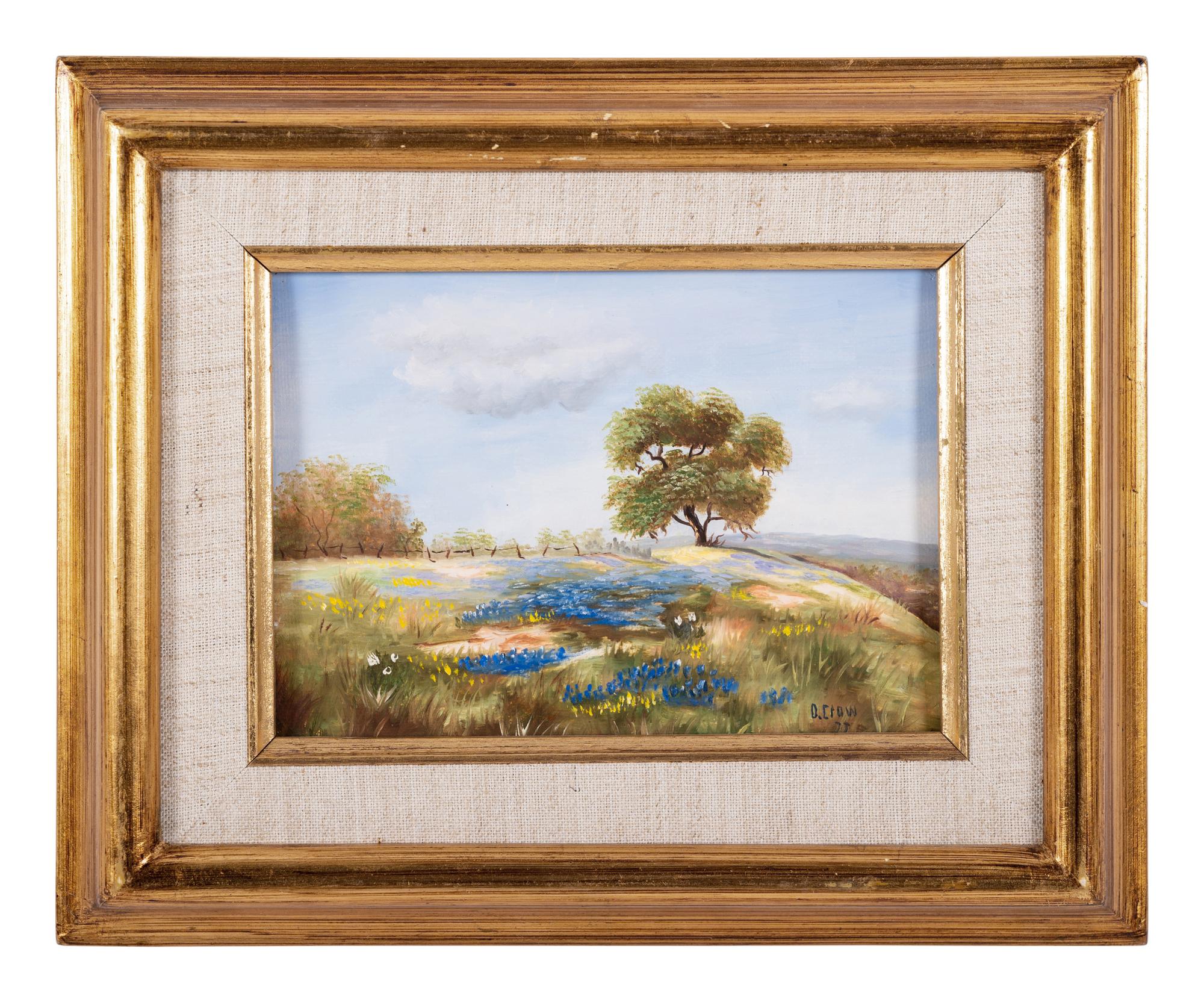 Two Works: Bluebells in a Meadow, oil on canvas and Bluebells on a Hillside , oil on board