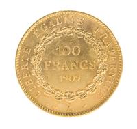 France Third Republic (1909 CE), Gold 100 Franc — Gold 100 Franc - 'A' Paris