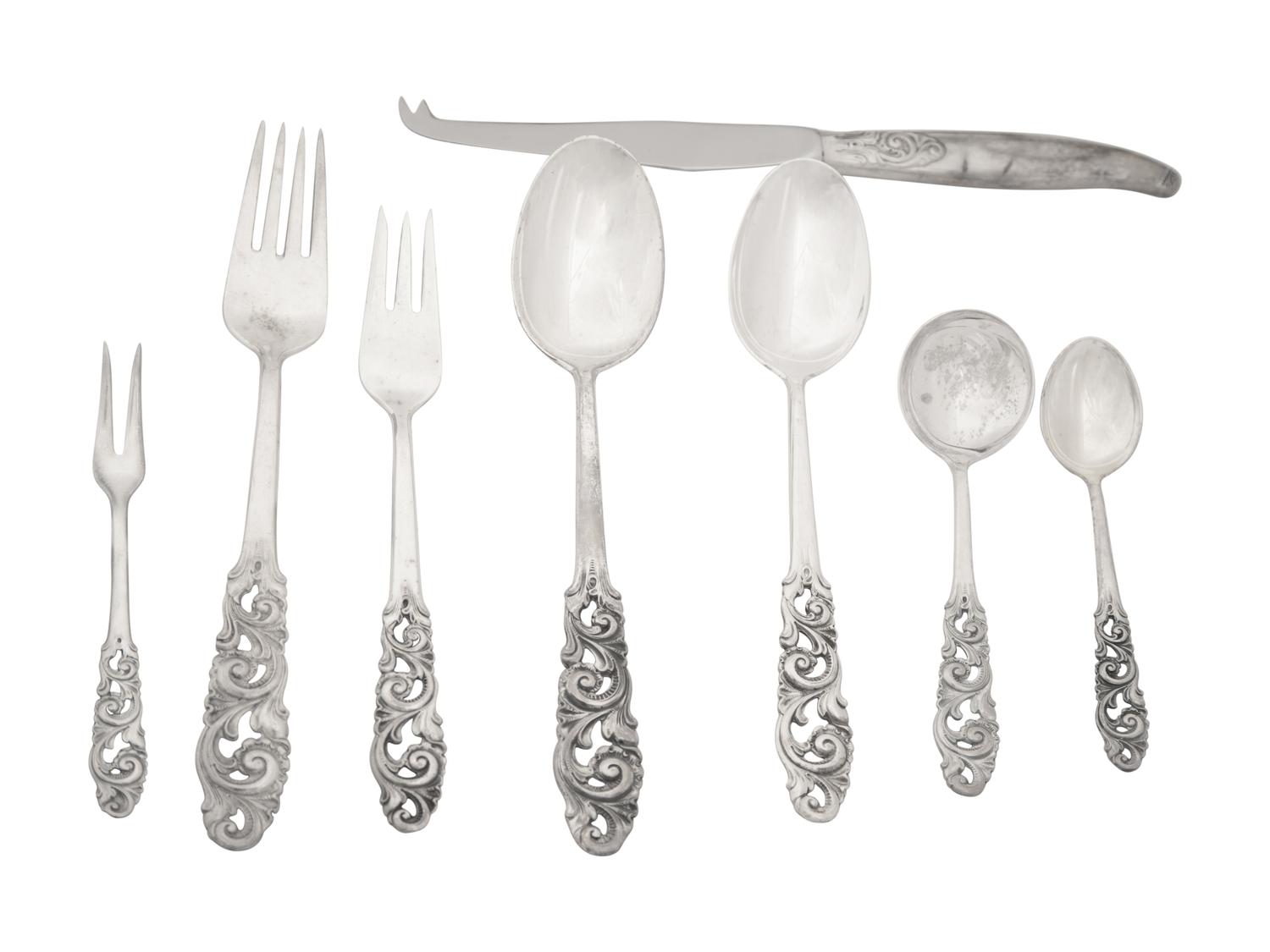 A Norwegian Silver Flatware Service