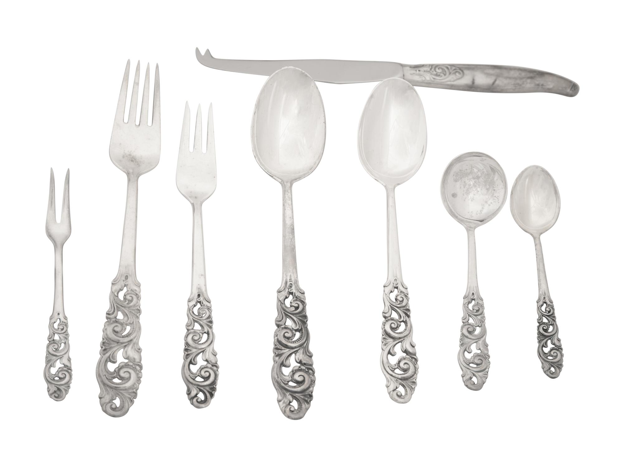 A Norwegian Silver Flatware Service