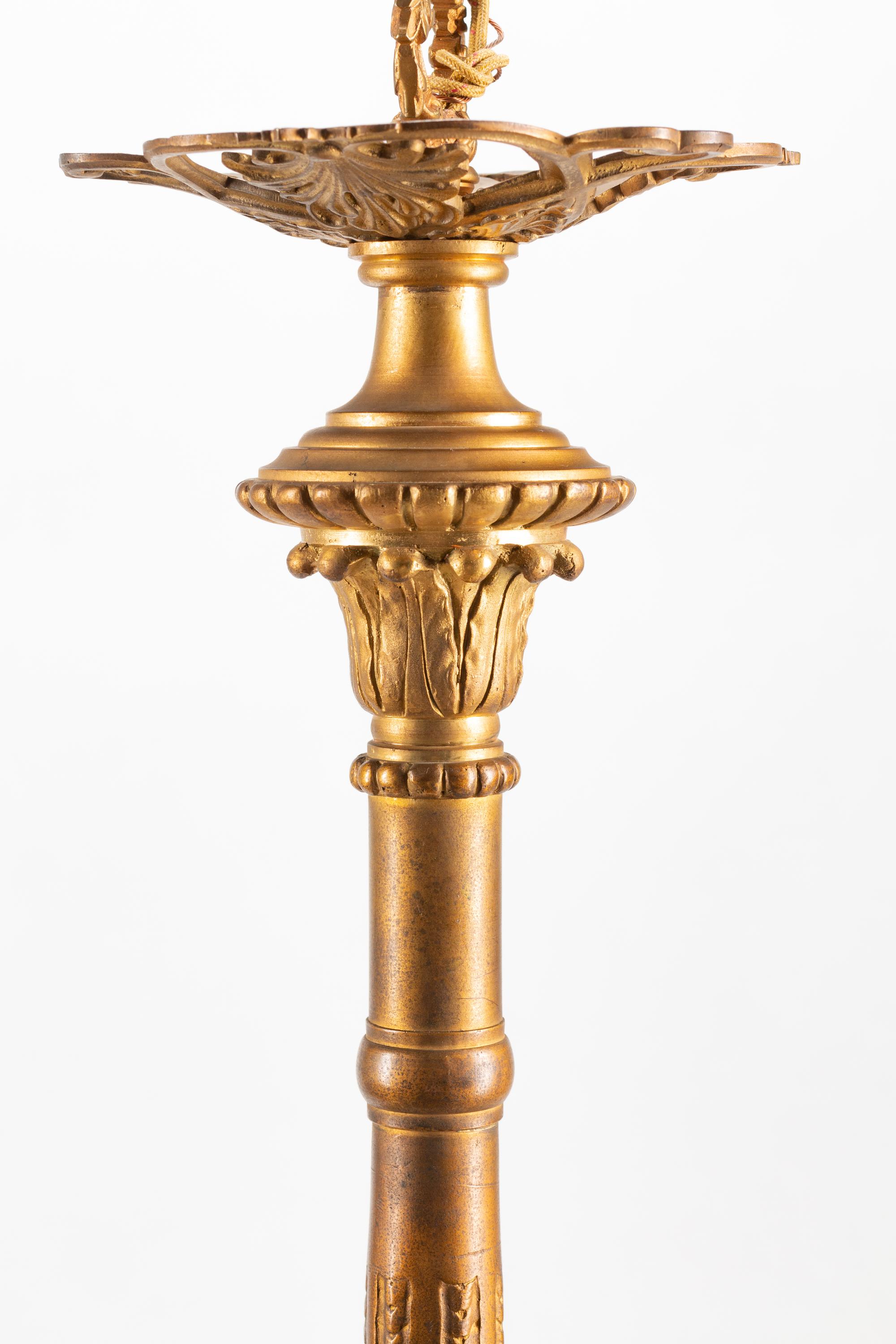 A French Gilt Bronze Six-Light Chandelier