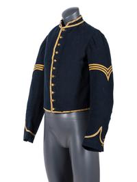 Model 1855 cavalry sergeant's uniform jacket with field modifications.