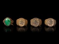 Four Chinese Silver Rings