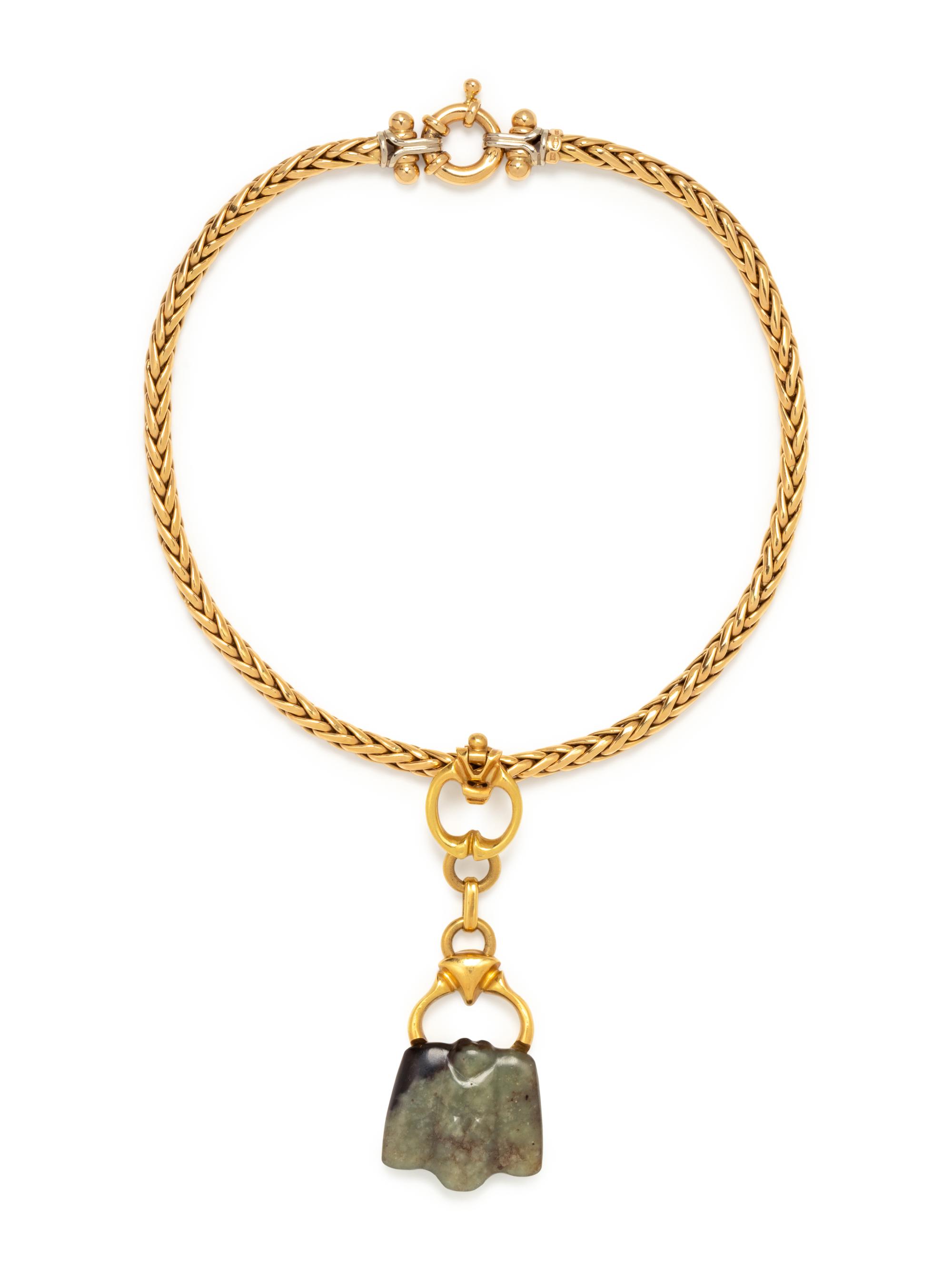 RICHARD KIMBALL, YELLOW GOLD AND NEPHRITE PENDANT