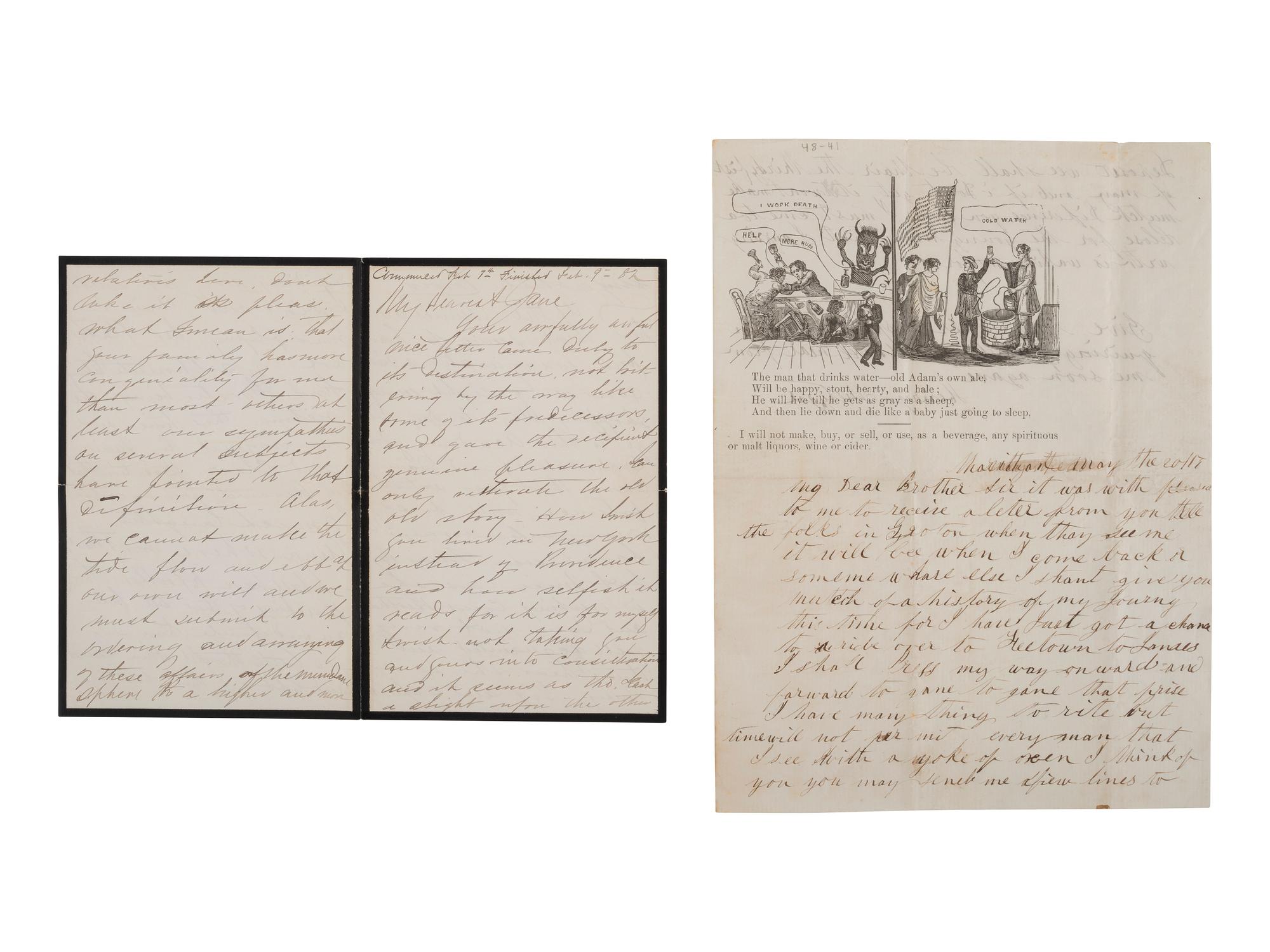 [AFRICAN AMERICANA]. Print ephemera related to enslavement and racism, comprising: