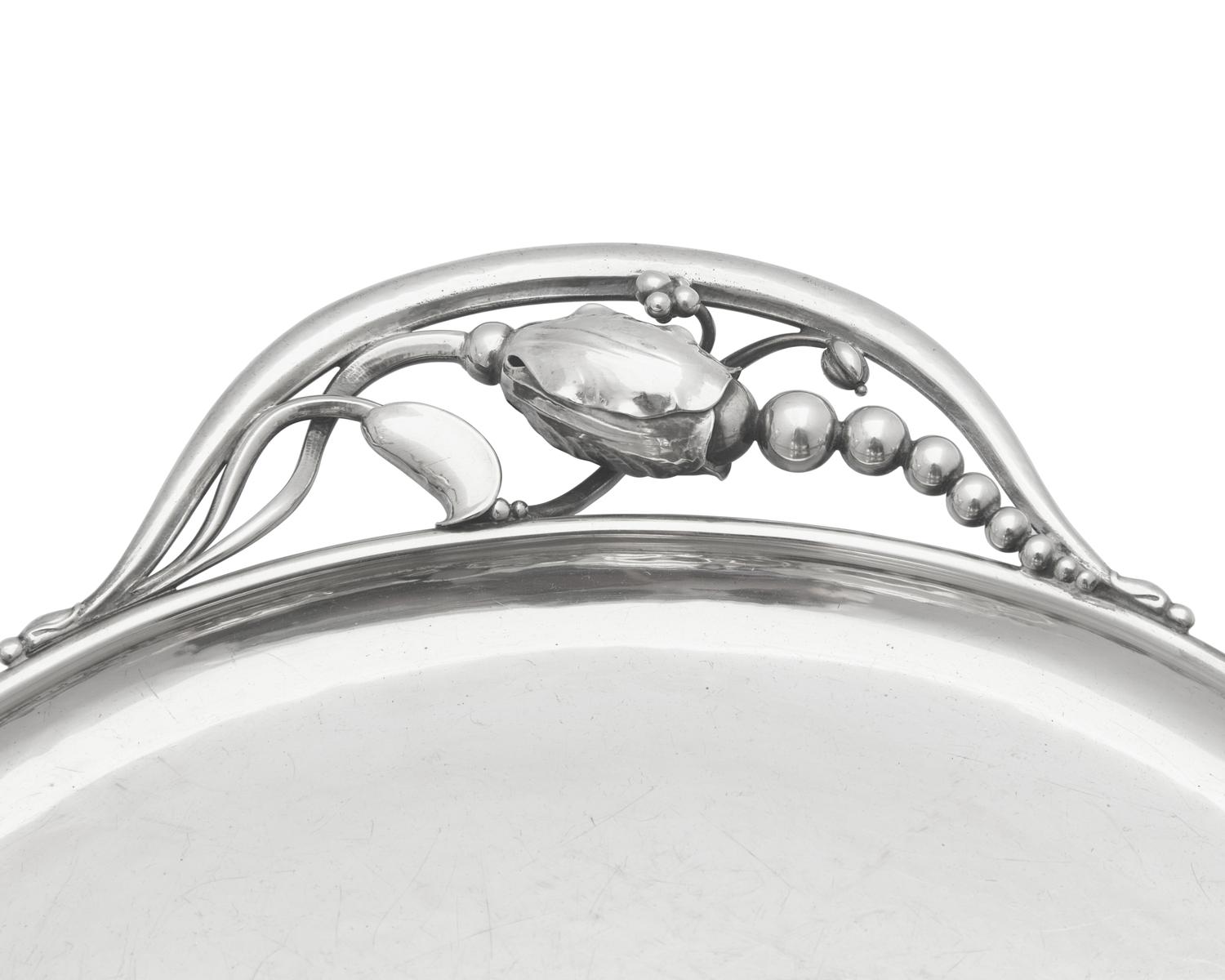 A Georg Jensen Silver Blossom Pattern Six-Piece Tea and Coffee Service