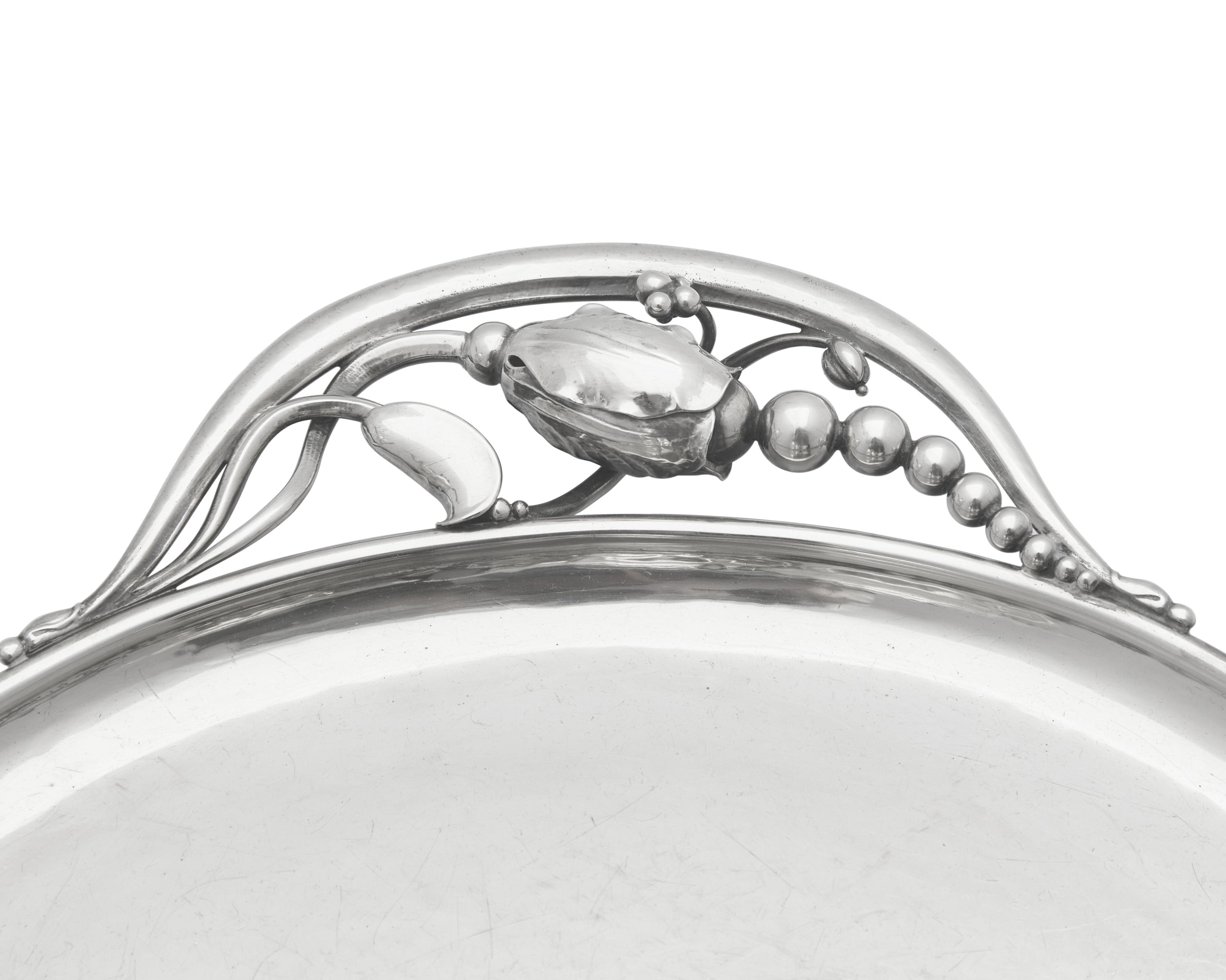 A Georg Jensen Silver Blossom Pattern Six-Piece Tea and Coffee Service