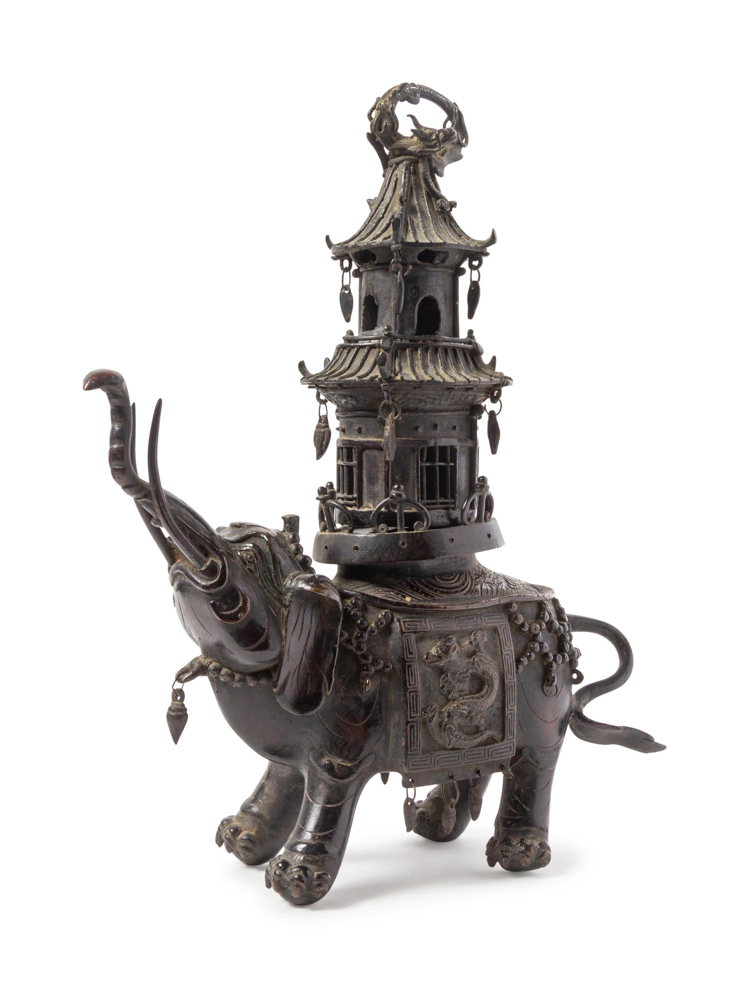 A Bronze Elephant-Form Incense Burner
