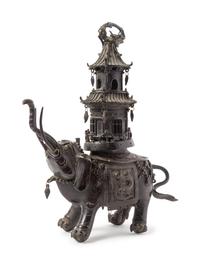 A Bronze Elephant-Form Incense Burner