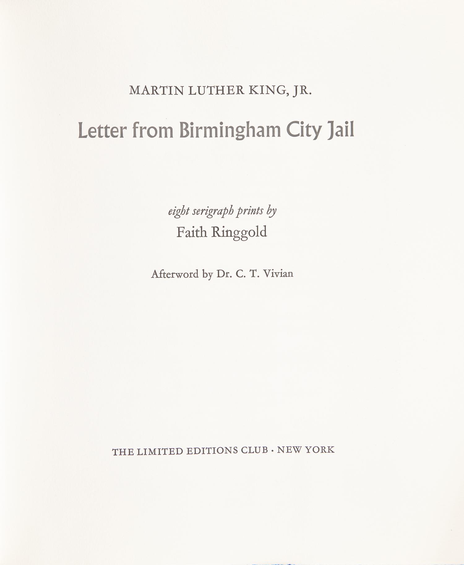 [Limited Editions Club] King, Martin Luther, Jr. Letter From Birmingham City Jail