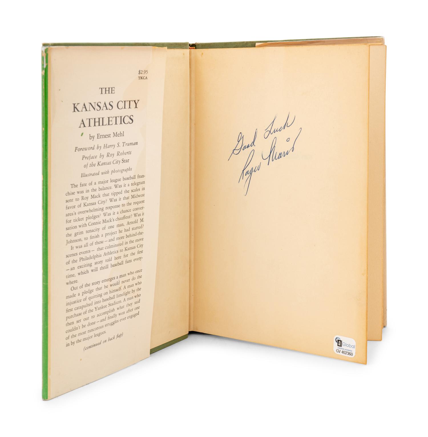 A Roger Maris Signed Autograph Edition of The Kansas City Athletics Book (Beckett Authentication Services Letter),