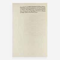 [Private Press] [Doves Press, The] Tennyson, Alfred Lord Seven Poems & Two Translations