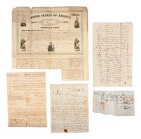 [GENERAL AMERICANA]. A group of 19th century letters and legal documents, highlighted by correspondence with Dr. Dennis Cooley (1789-1860), noted botanist and Postmaster at Washington, Macomb County, Michigan.