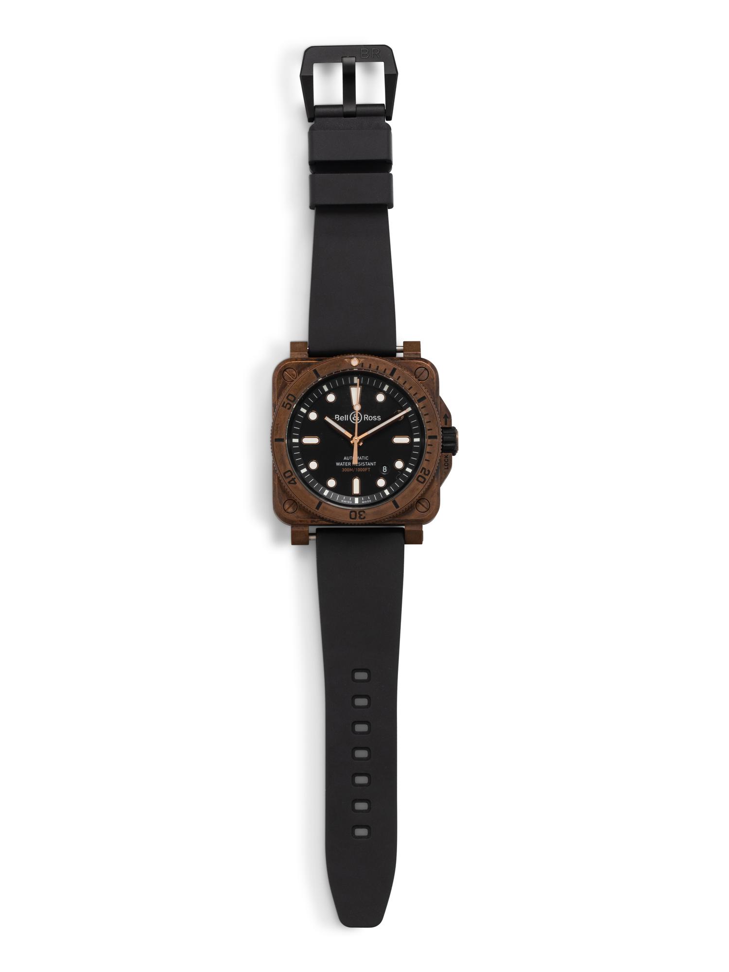 BELL & ROSS, STAINLESS STEEL AND BRONZE 'BR 03-92 DIVER' WATCH