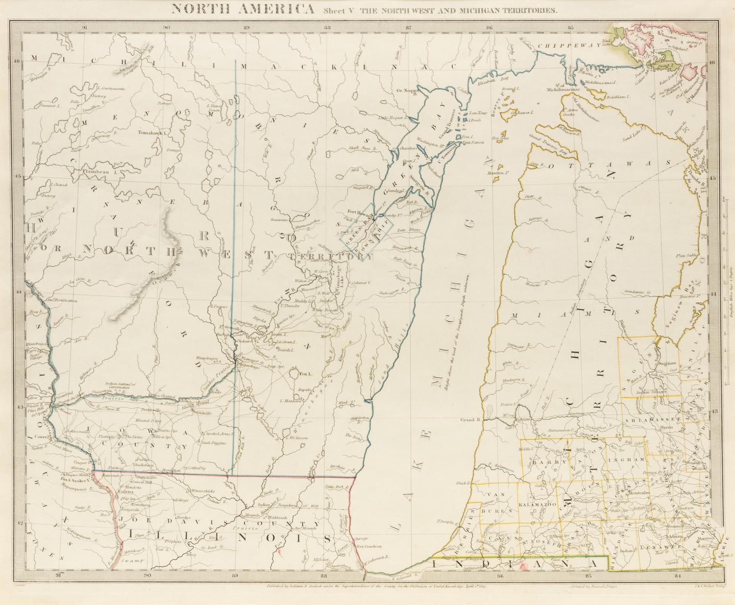 Five Framed Maps Pertaining to Louisiana and the Surrounding States