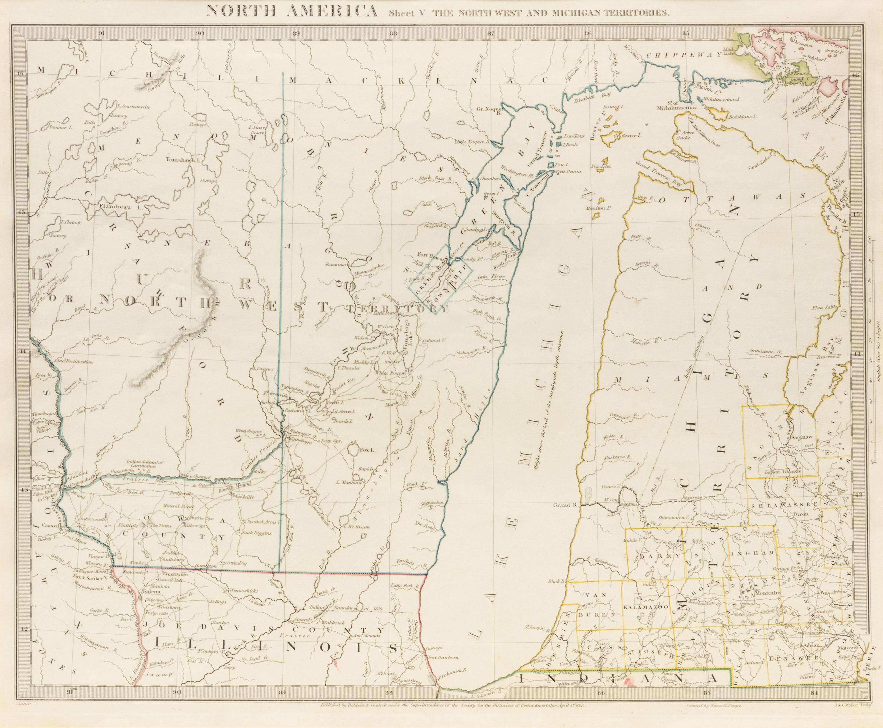 Five Framed Maps Pertaining to Louisiana and the Surrounding States