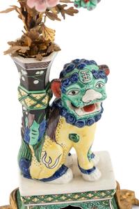 A Pair of Gilt Bronze Mounted Chinese Porcelain Foo Dog Lamps