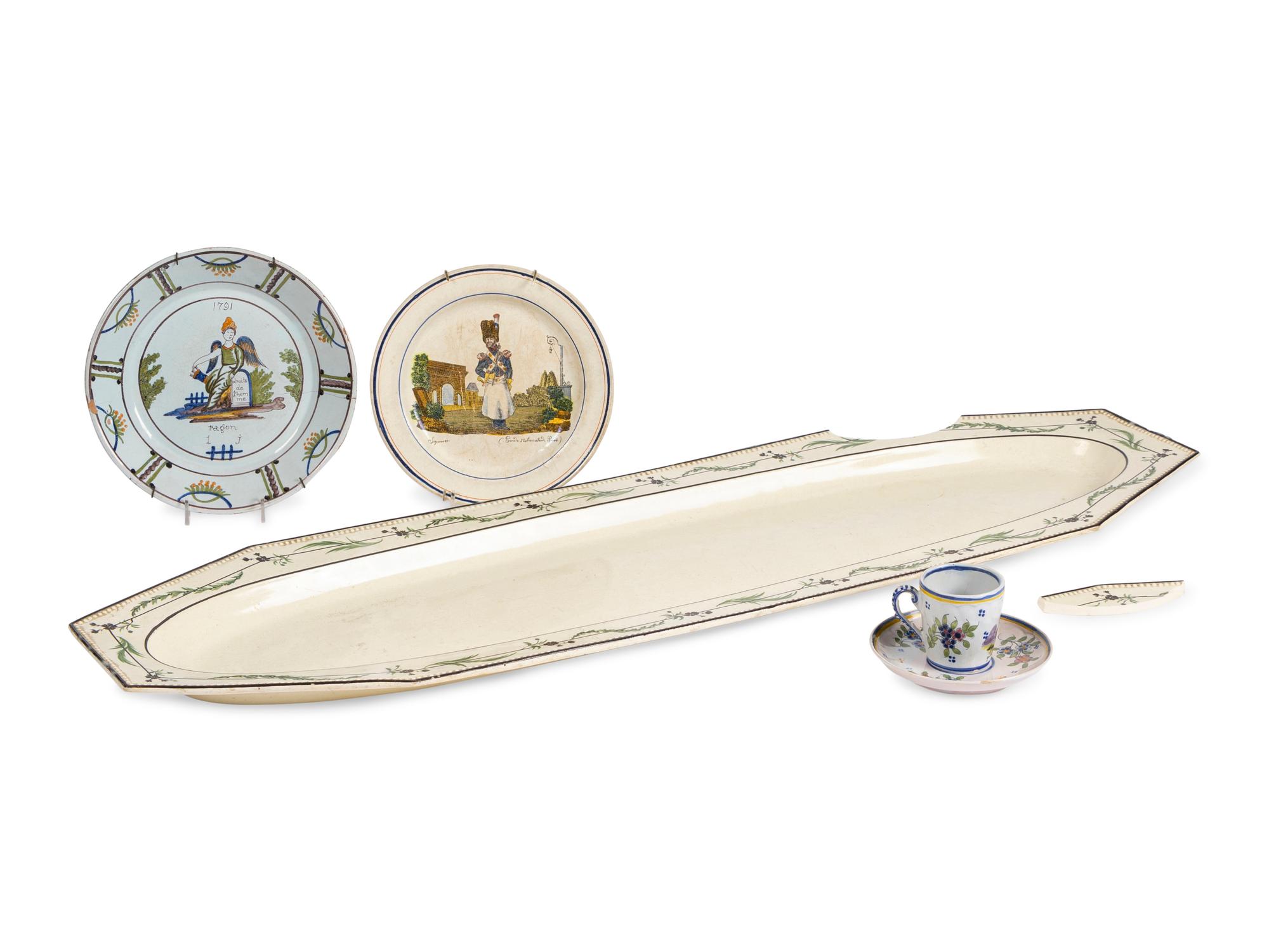 Five French Faience Articles