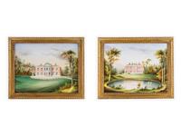 A Pair of English Painted Porcelain Plaques — C. 1820