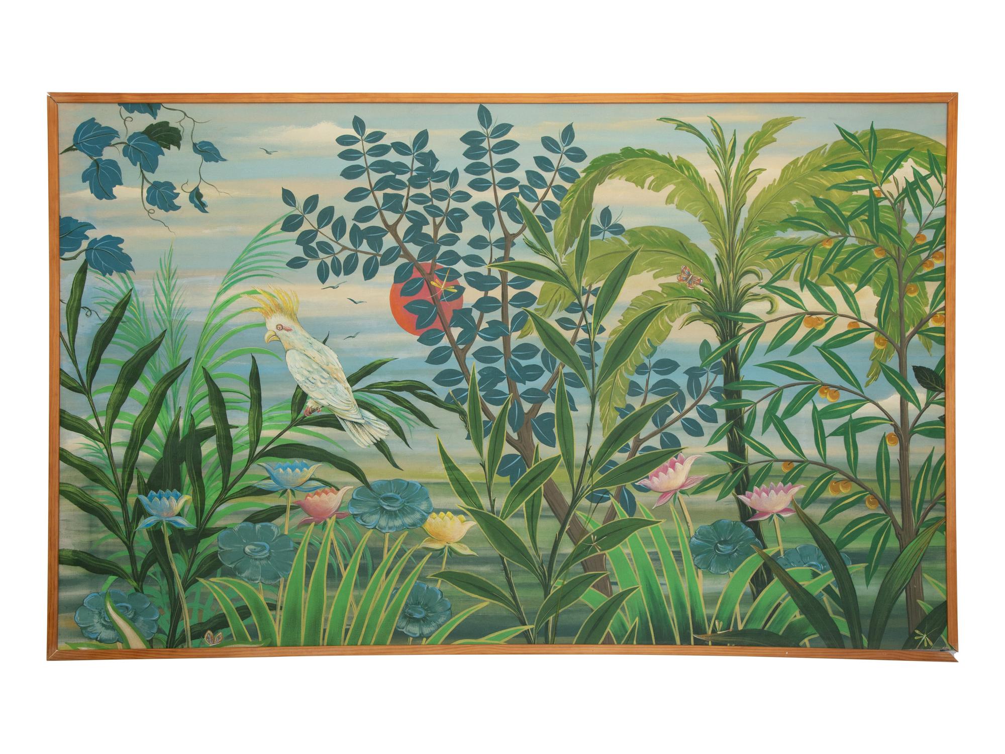 Tropical Landscape with Cockatoo