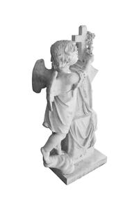 A Carved Marble Angel 19" W x 11" D x 36" H — Argentina, Circa 1900