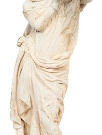 A Cast Composition Figure of a Water Maiden