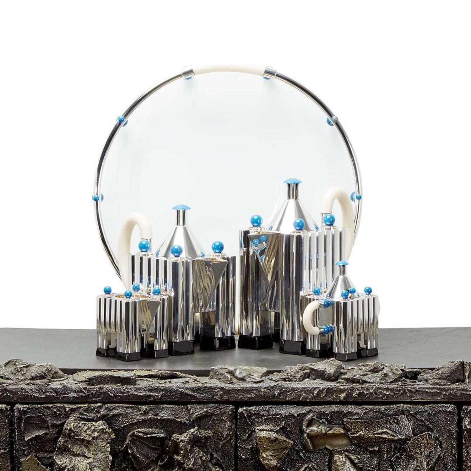Michael Graves Five-Piece "Tea and Coffee Piazza", Produced by Alessi, Designed 1983