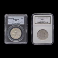 An 1893 Columbian Exposition Commemorative 50c Coin [NGC MS64] and a 1936 Columbia, SC Commemorative 50c Coin [PCGS MS64]