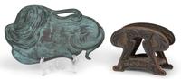 A Collection of Metal Figures Width of largest 9 inches.