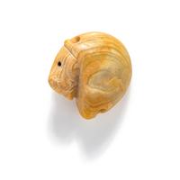 A Mesopotamian Yellow Jasper Stamp Seal with the Head of a Lion