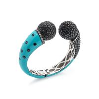 DIAMOND SIMULANT AND ENAMEL CUFF BRACELET