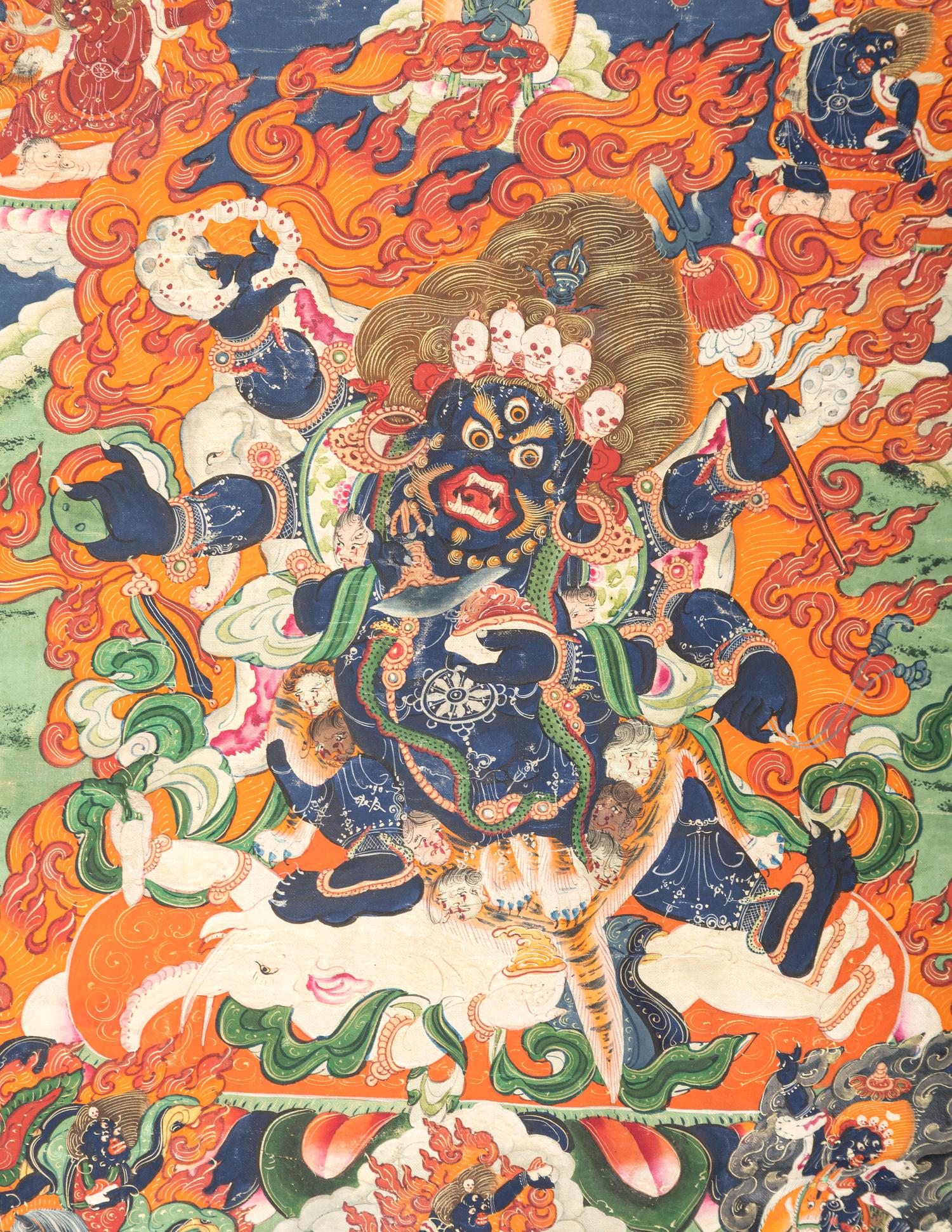 A Mongolian Thangka Depicting Mahakala