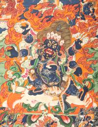 A Mongolian Thangka Depicting Mahakala