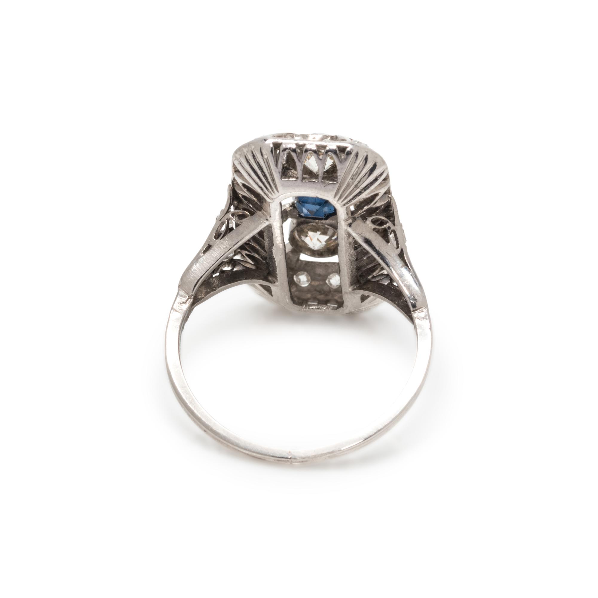 DIAMOND AND SYNTHETIC SAPPHIRE RING