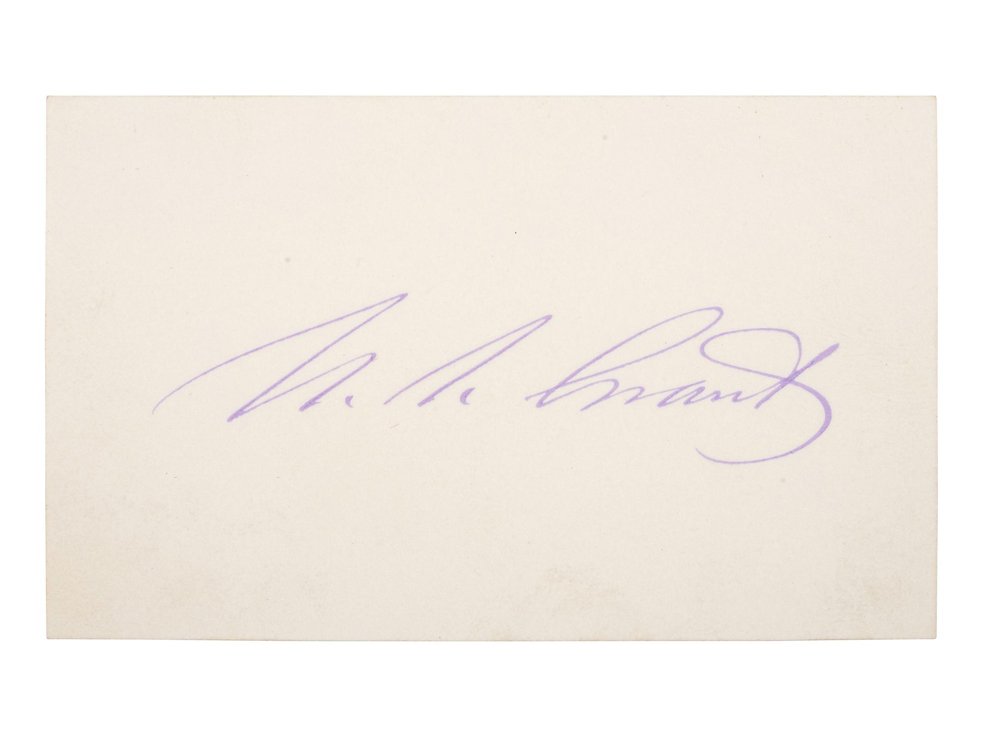 GRANT, Ulysses S. (1822-1885). Card signed ("U.S. Grant"). [ With: ] Executive Mansion cover.