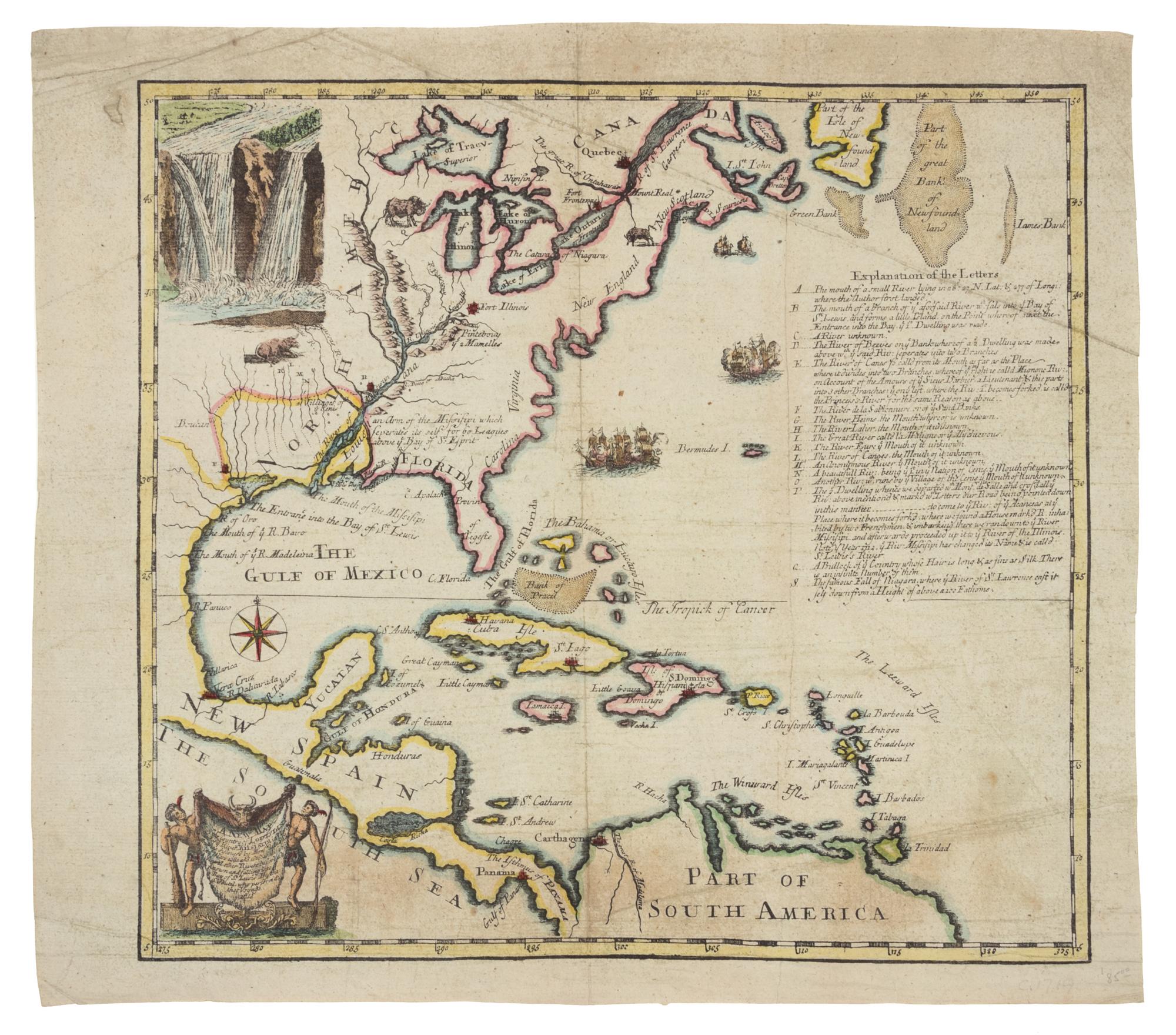 JOUTEL, Henri (1640?-1735). A new map of the Country of Louisiana and of ye River Missisipi. [London, 1714].