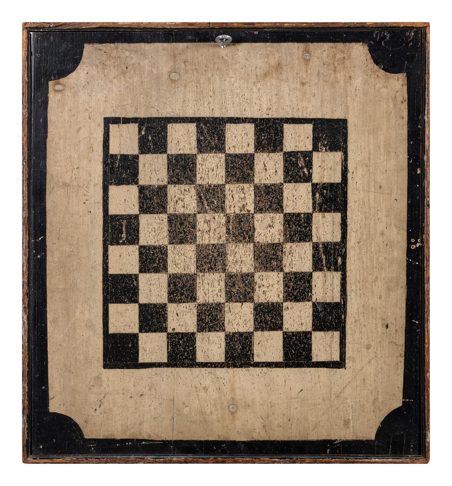 Four Paint Decorated Checker Boards