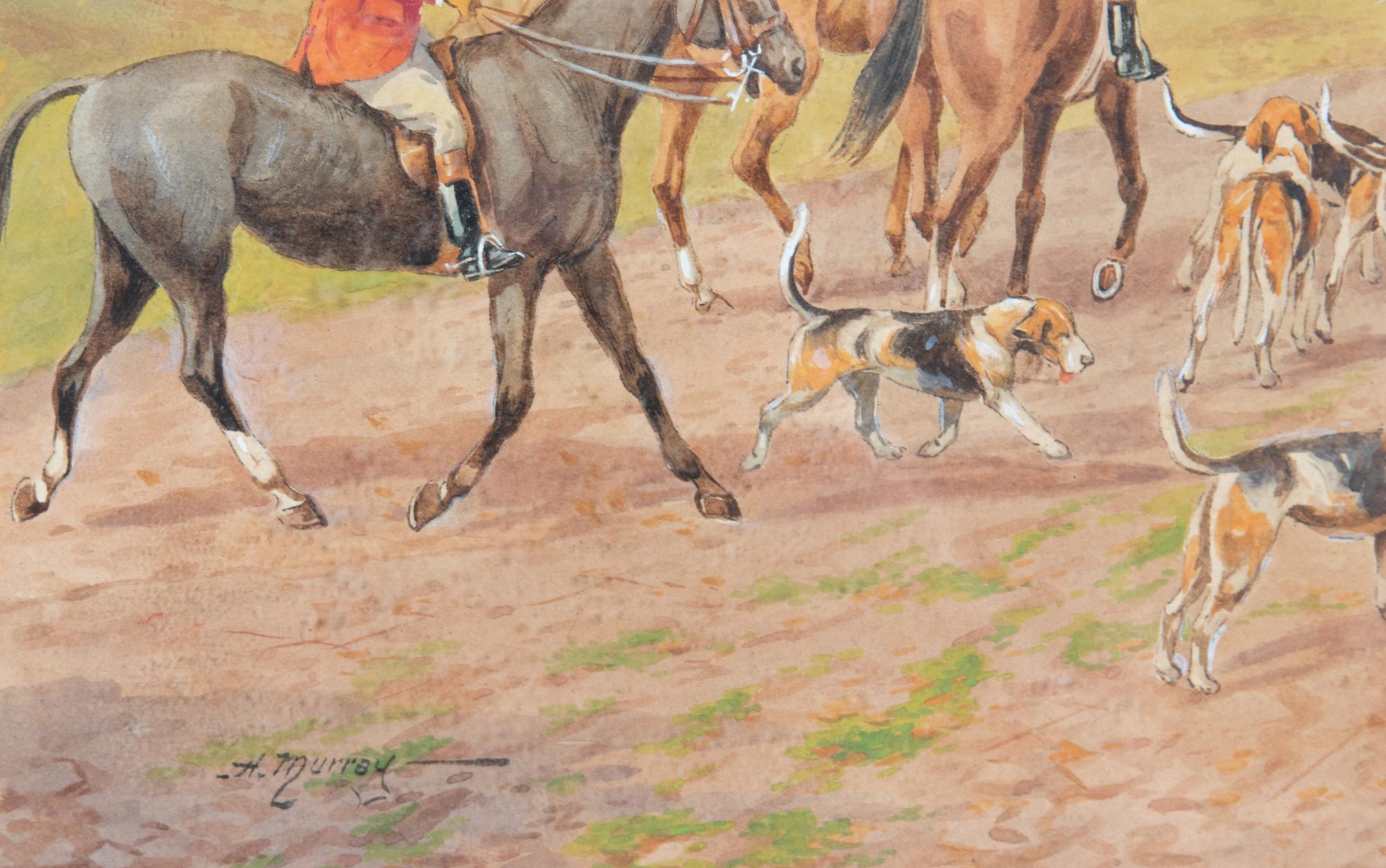 Henry Murray (British, 19th Century) Hunting Scenes watercolor on paper