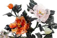 Two Pairs of Chinese Carved Hardstone Models of Flowering Trees