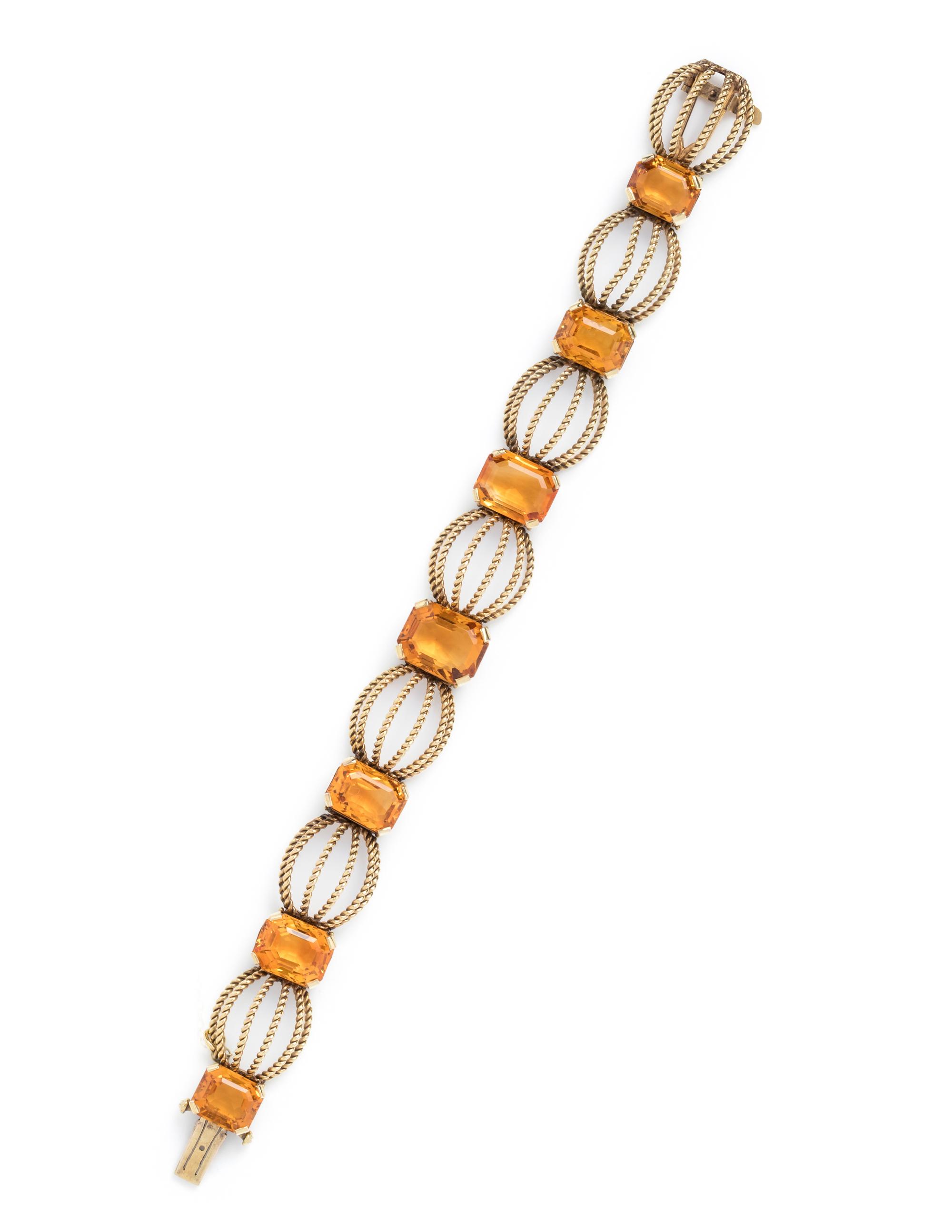 YELLOW GOLD AND CITRINE BRACELET