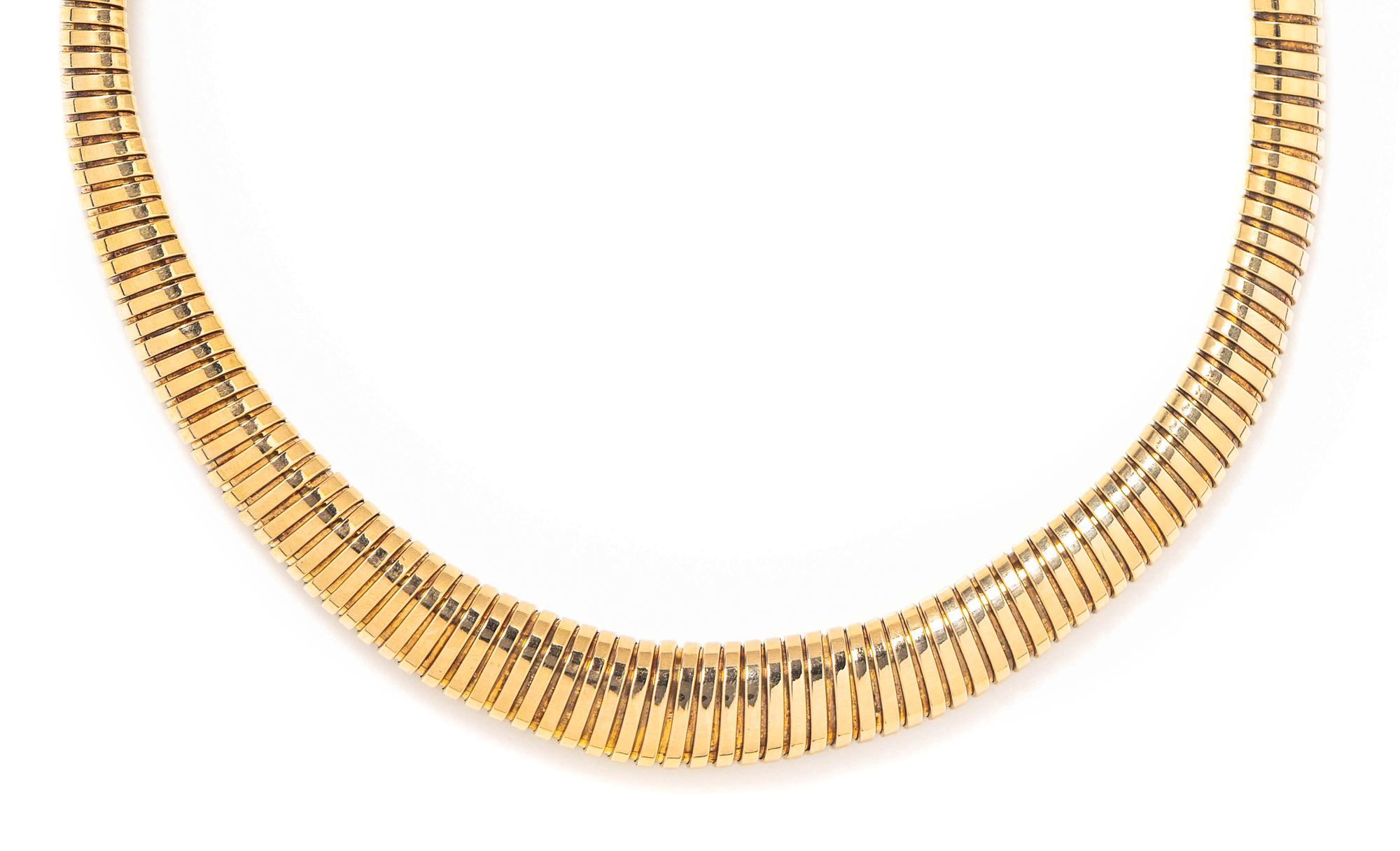 YELLOW GOLD TUBOGAS NECKLACE