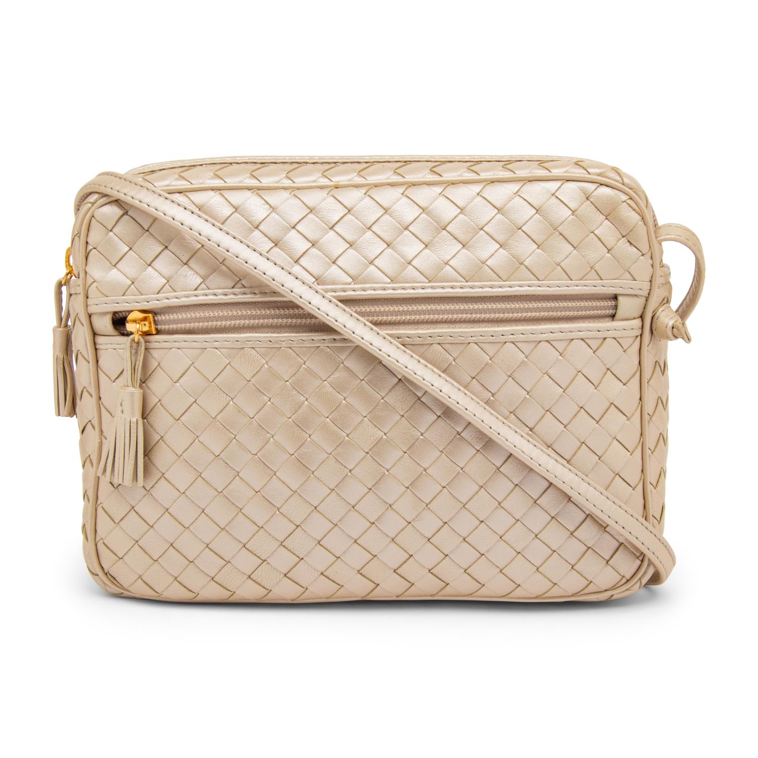 Bottega Veneta, Metallic Intrecciato Shoulder Bag
