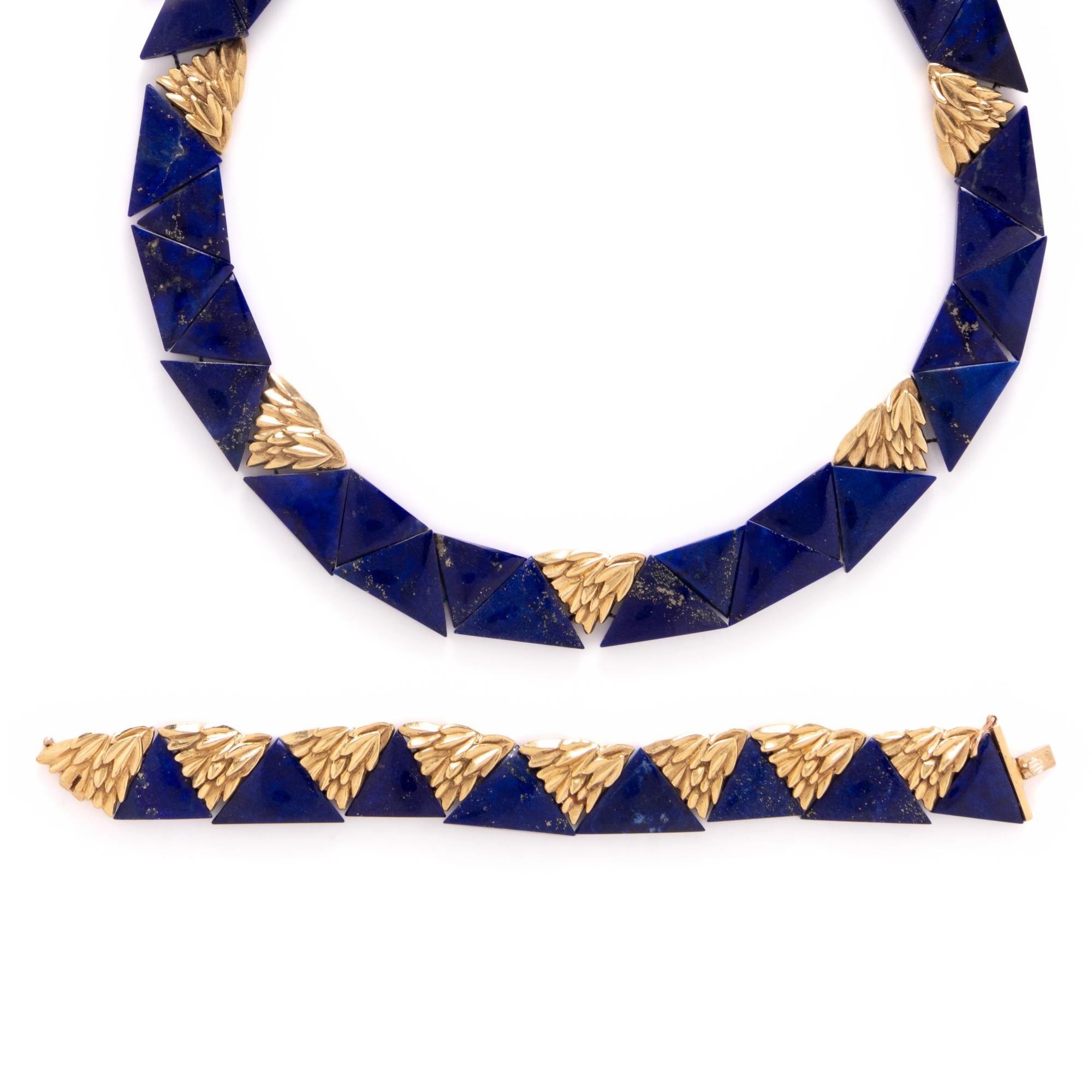 LAPIS LAZULI AND YELLOW GOLD SET