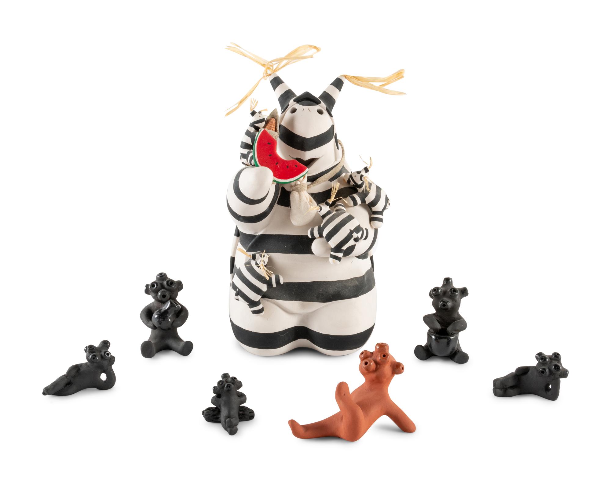 Koshare Storyteller Turtle PLUS, Santa Clara Koyemsi Pottery Figures